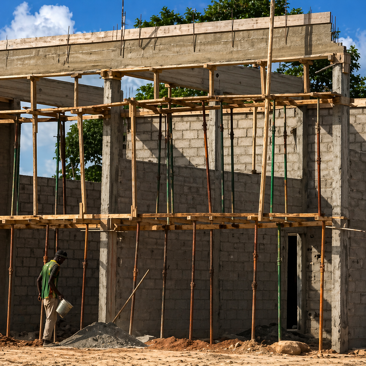 TECHNOBAT — R+1 elevation — column-beam structure